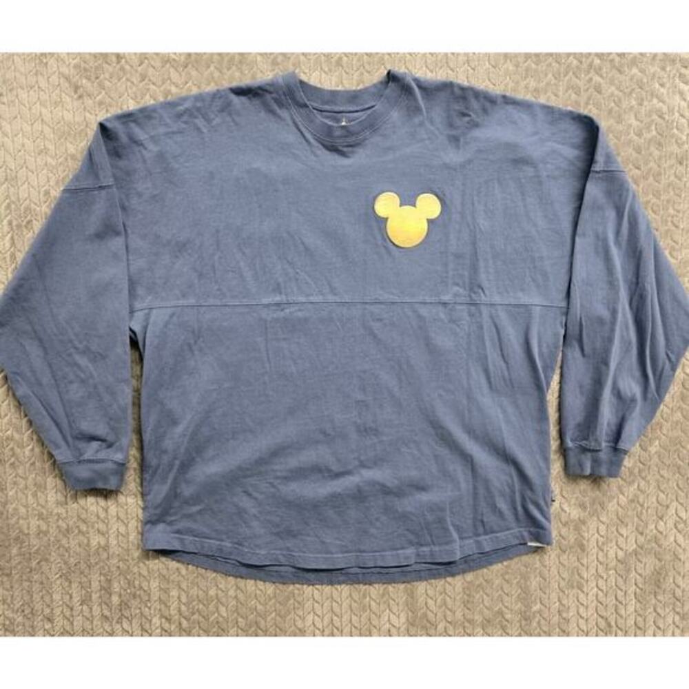 Disneyland Resort Spirit Jersey Adult XXL Peri Blue Iridescent Gold Mickey Mouse